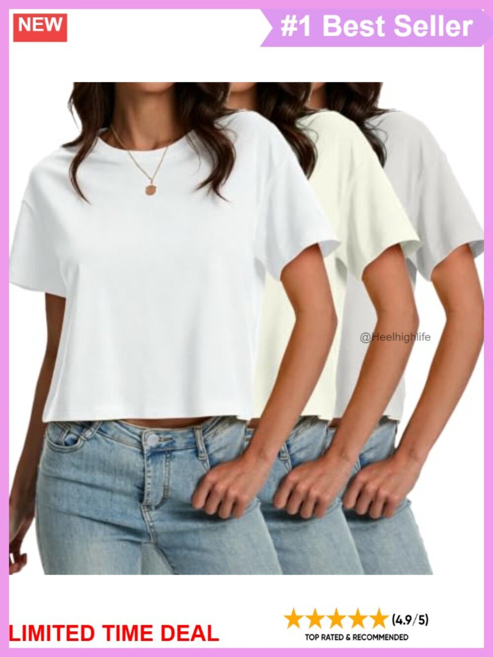 Women's 100% Cotton Crop Top Short Sleeve Crew Neck Boxy Tee Casual Summer